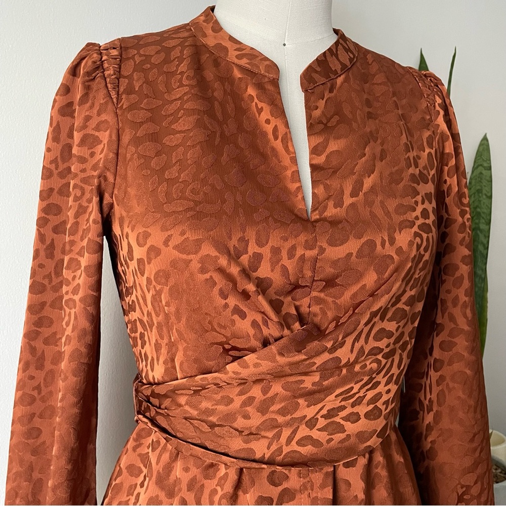 L14 CURRENT AIR Animal Print Blouse Top